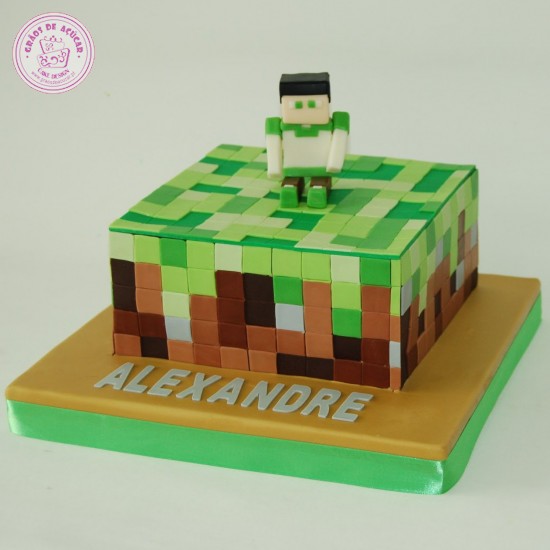 Minecraft - Grãos de Açúcar - Bolos decorados - Cake Design