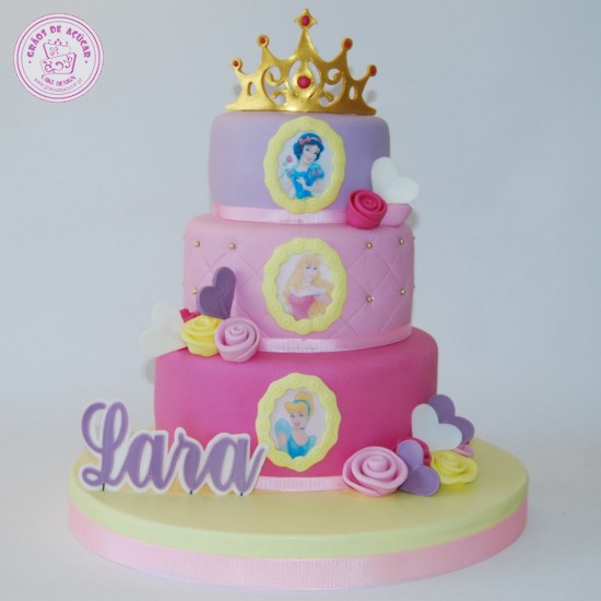 Princesas Disney Andares - Grãos de Açúcar - Bolos decorados - Cake Design